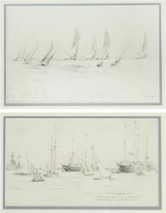 Norman Wilkinson Two Norman Wilkinson drawings of the International Races Cowes 1921 - 3020587