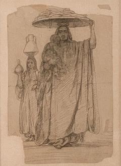 North African Peasant Woman with Child by Gustave Achille Guillaumet - 2688893