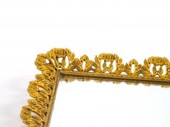 North American Gilt Metal and Mirrored Vanity or Serving Tray 1970s - 4823096