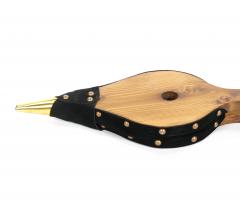 North American Hand Carved Brass Wood Fireplace Bellows Tool - 4553210