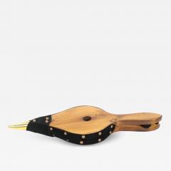 North American Hand Carved Brass Wood Fireplace Bellows Tool - 4553706