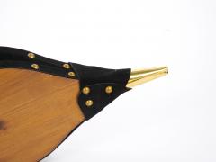 North American Hand Carved Wood Brass Fireplace Bellows - 4553191