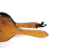 North American Hand Carved Wood Brass Fireplace Bellows - 4553196