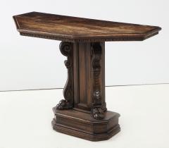 North Italian Baroque Carved Walnut Console Table 17th 18th Century - 4703392