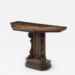 North Italian Baroque Carved Walnut Console Table 17th 18th Century - 4703405