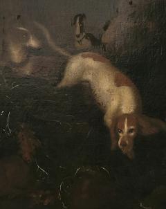 Northern Dutch School Painting of a Man with Dogs circa 1650 - 3956313