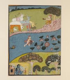 Northern Indian Painting of Krishna in Landscape 19th Century - 3243771