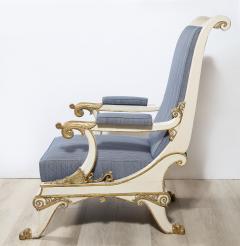 Northern Italian Painted and Parcel Gilt Empire Chaise - 2348188