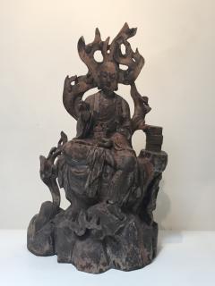 Northern Song Dynasty Wood Sculpture Of A Scholar - 3645132