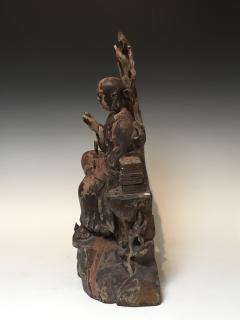 Northern Song Dynasty Wood Sculpture Of A Scholar - 3645133