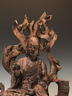 Northern Song Dynasty Wood Sculpture Of A Scholar - 3645134