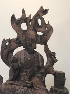 Northern Song Dynasty Wood Sculpture Of A Scholar - 3645135