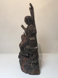 Northern Song Dynasty Wood Sculpture Of A Scholar - 3645141