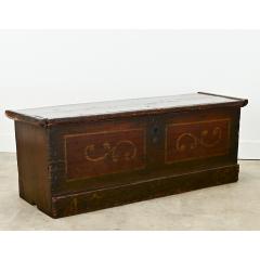 Norwegian 18th Century Pine Painted Coffer - 3696773