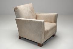 Norwegian Armchair in White Ponyskin Norway 1930s - 4563303