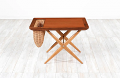 Norwegian Modern Sculpted Side Table with Magazine Basket - 2597381