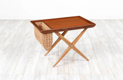 Norwegian Modern Sculpted Side Table with Magazine Basket - 2597382