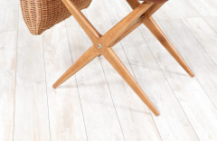 Norwegian Modern Sculpted Side Table with Magazine Basket - 2597400
