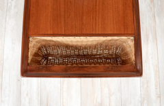 Norwegian Modern Sculpted Side Table with Magazine Basket - 2597410