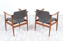 Norwegian Modern Sculpted Teak Arm Chairs - 2254468