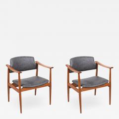 Norwegian Modern Sculpted Teak Arm Chairs - 2256540