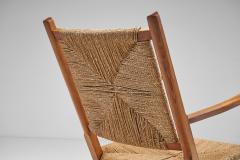 Norwegian Wood and Papercord Rocking Chair by Sla ke M belfabrikk Norway 1940s - 3486124