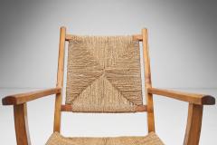 Norwegian Wood and Papercord Rocking Chair by Sla ke M belfabrikk Norway 1940s - 3486130