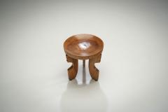Norwegian Wooden Stool with Carved Legs Norway Early 20th Century - 3105365