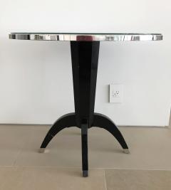 Not Available Oval Side Tables with Mother of Pearl Top and Black Lacquered Base - 753296