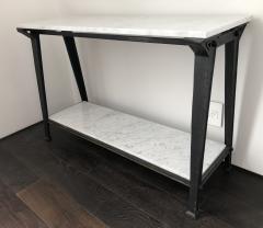 Not Available Steel and Carrara Marble Console Table - 753308