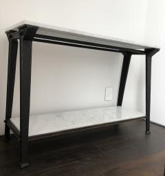 Not Available Steel and Carrara Marble Console Table - 753310