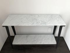 Not Available Steel and Carrara Marble Console Table - 753313