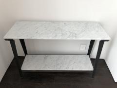 Not Available Steel and Carrara Marble Console Table - 753314