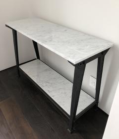 Not Available Steel and Carrara Marble Console Table - 753315