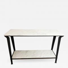 Not Available Steel and Carrara Marble Console Table - 754199