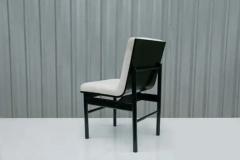 Novo Rumo Brazilian Modern 6 Chair Set in Off White Velvet Ebony Hardwood Novo Rumo 1960 - 3186640