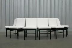 Novo Rumo Brazilian Modern 6 Chair Set in Off White Velvet Ebony Hardwood Novo Rumo 1960 - 3186711