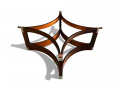 Novo Rumo Brazilian Modern Round Coffee Table in Bent Rosewood Glass Novo Rumo 1960s - 4417152