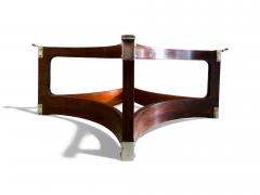 Novo Rumo Brazilian Modern Round Coffee Table in Bent Rosewood Glass Novo Rumo 1960s - 4417153
