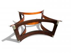 Novo Rumo Brazilian Modern Round Coffee Table in Bent Rosewood Glass Novo Rumo 1960s - 4417155
