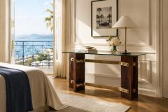 Novo Rumo Brazilian Modern Sideboard in Rosewood Brass Glass Novo Rumo Brazil - 4616035