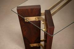 Novo Rumo Brazilian Modern Sideboard in Rosewood Brass Glass Novo Rumo Brazil - 4616036