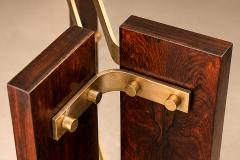 Novo Rumo Brazilian Modern Sideboard in Rosewood Brass Glass Novo Rumo Brazil - 4616044