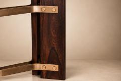Novo Rumo Brazilian Modern Sideboard in Rosewood Brass Glass Novo Rumo Brazil - 4616046
