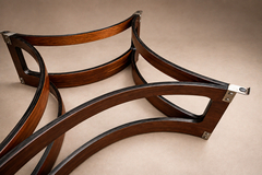 Novo Rumo Brazilian Round Coffee Table in Rosewood Glass by Novo Rumo Brazil 1960s - 4745835