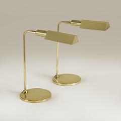 Nya ia Pair of brass desk table lamps by Nya ia Sweden 1960s - 4239548