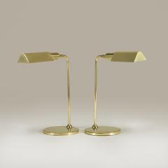 Nya ia Pair of brass desk table lamps by Nya ia Sweden 1960s - 4239551