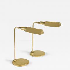 Nya ia Pair of brass desk table lamps by Nya ia Sweden 1960s - 4241758