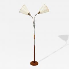 Nybro Armaturfabrik Floor Lamp Wood Metal Fabric Sweden 1940s - 4454496