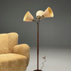 Nybro Armaturfabrik Swedish Mid Century Modern Floor Lamp Teak Brass 1950s - 3647564